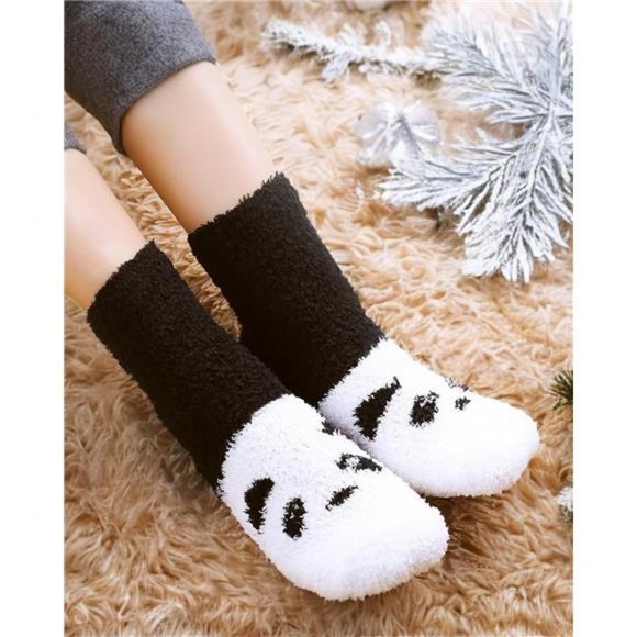 Fluffy Fuzzy Socks - 4 to 5 Pairs Bulk Pack - Cozy Warm Fleece Socks For Women - Picture 4 of 5